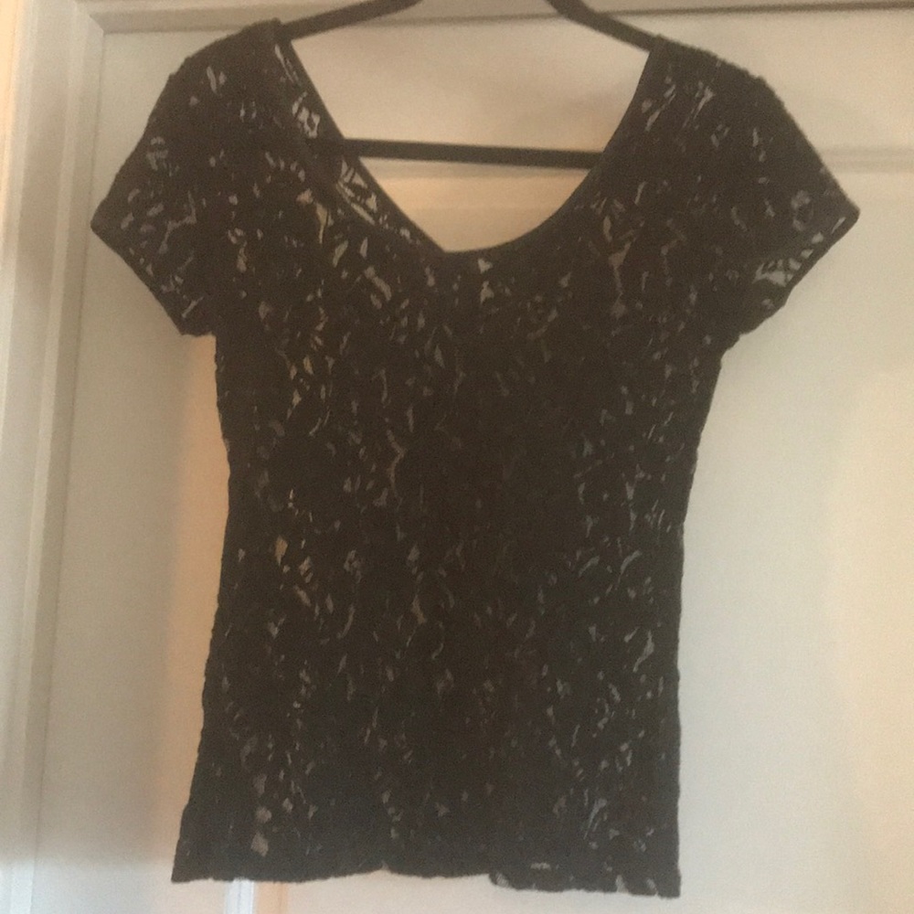 Never been worn black lace short sleeve blouse